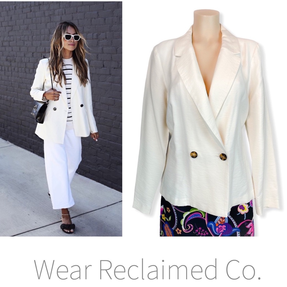 COPY - Ivory White Double Breasted Career Blazer